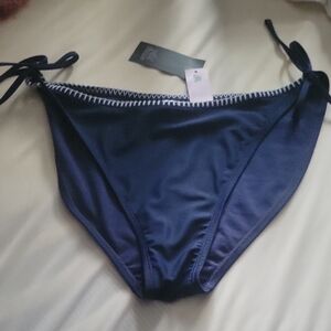 Wild Fable Dark Blue Extra High Leg Bikini Bottom With Ties @ the Hip SZ XL (26)